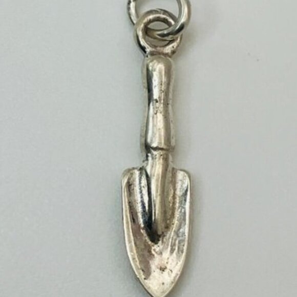 Sterling Silver Garden Trowel Pendant Necklace Italy Box Chain - Picture 2 of 14